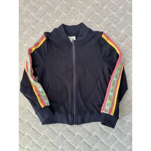 The Marc Jacobs Jacket Girls 8 Navy Track Jacket Logo Tape Zip Bomber Sporty